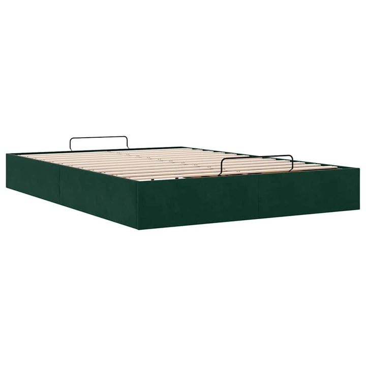 osmannisk sengeramme uden madras 140x190 cm fløjl mørkegrøn