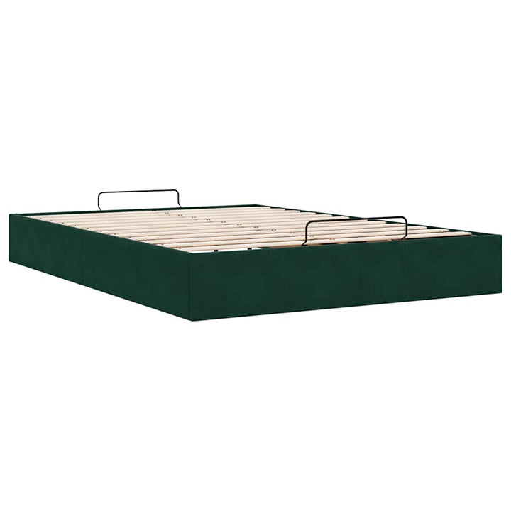 osmannisk sengeramme uden madras 140x190 cm fløjl mørkegrøn