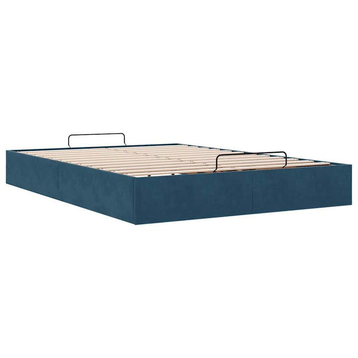 osmannisk sengeramme uden madras 140x190 cm fløjl mørkeblå