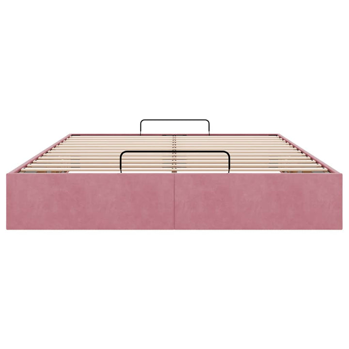osmannisk sengeramme uden madras 140x190 cm fløjl lyserød