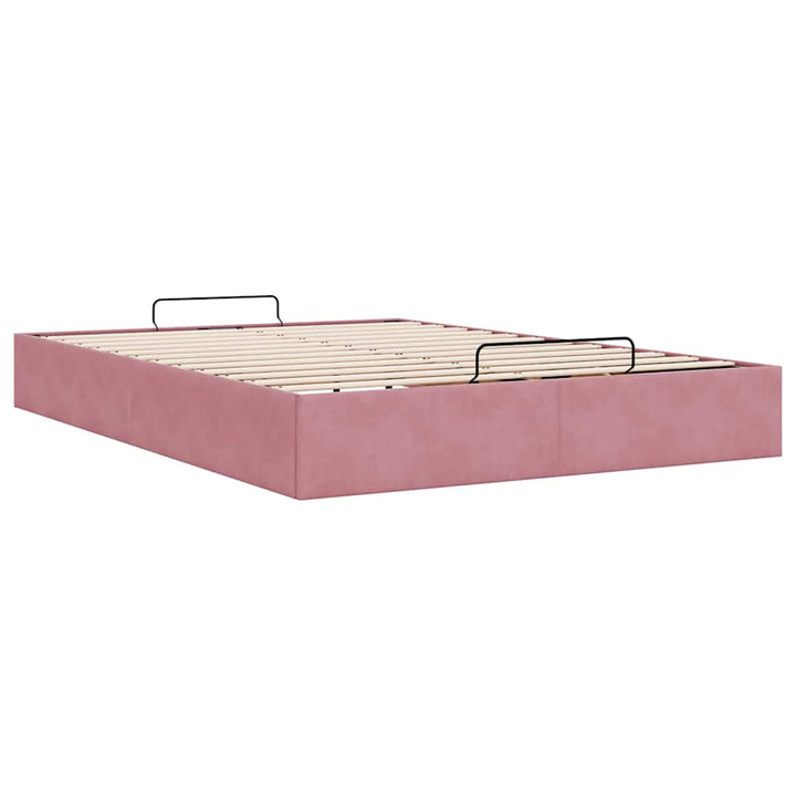 osmannisk sengeramme uden madras 140x190 cm fløjl lyserød