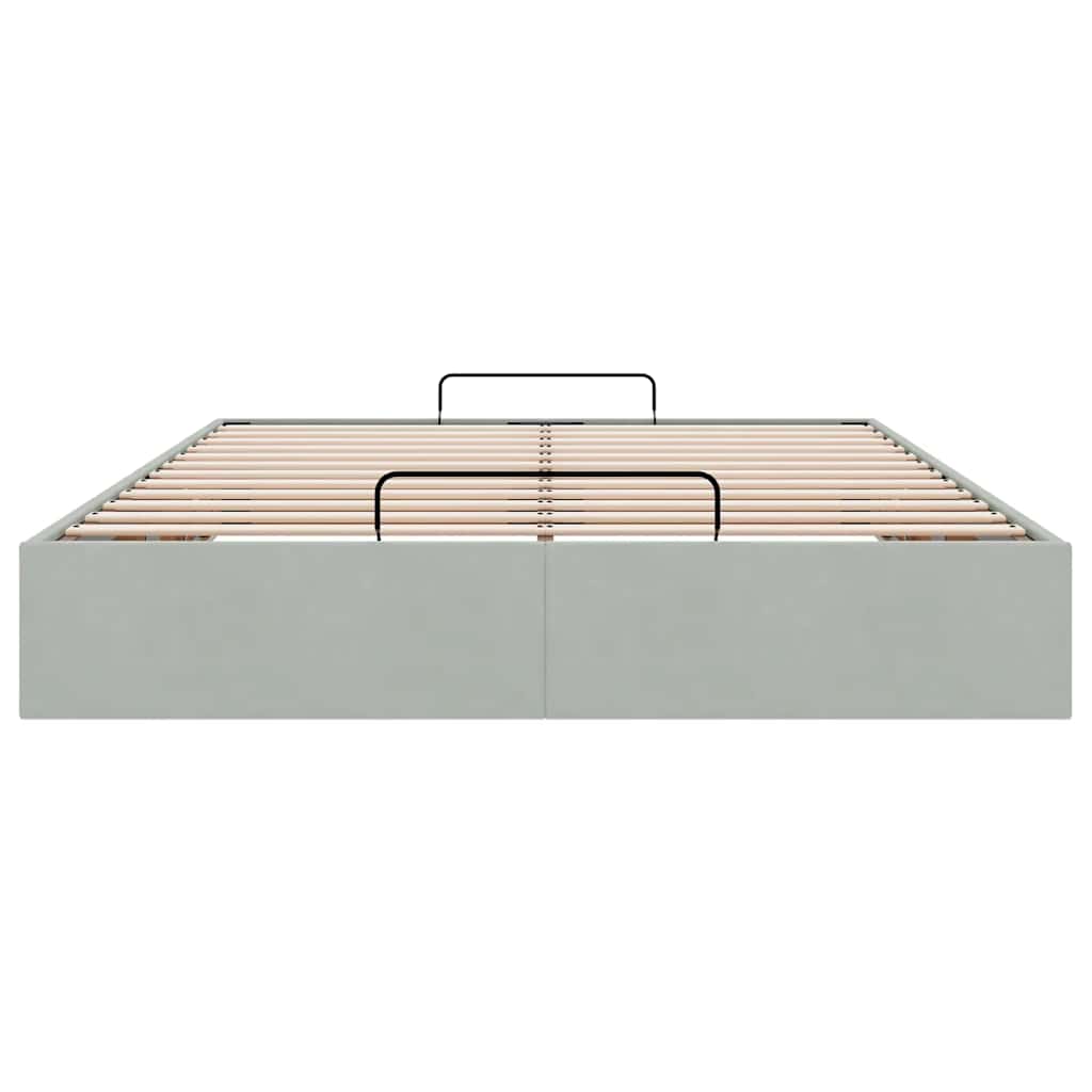 osmannisk sengeramme uden madras 140x200 cm fløjl lysegrå