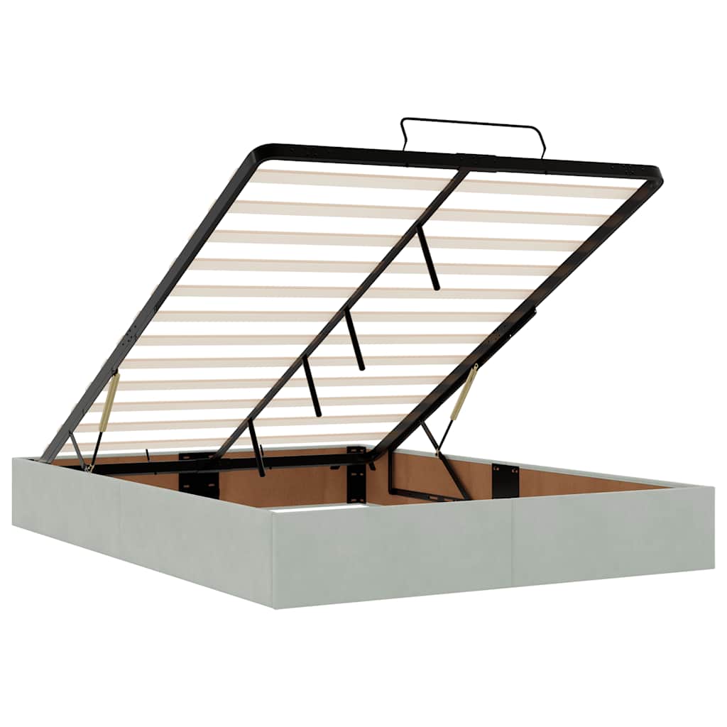 osmannisk sengeramme uden madras 140x200 cm fløjl lysegrå