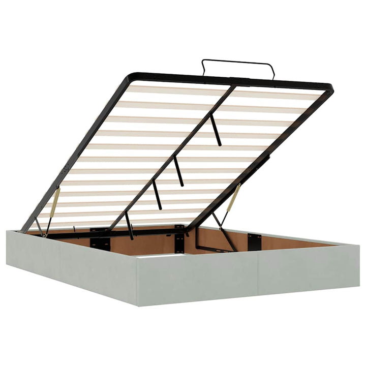 osmannisk sengeramme uden madras 140x200 cm fløjl lysegrå