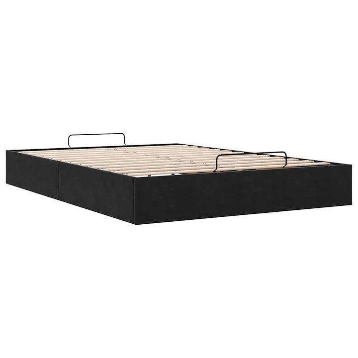 osmannisk sengeramme uden madras 140x200 cm fløjl sort