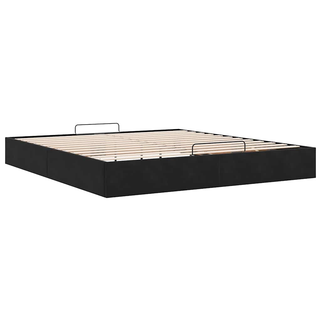 osmannisk sengeramme uden madras 160x200 cm fløjl sort