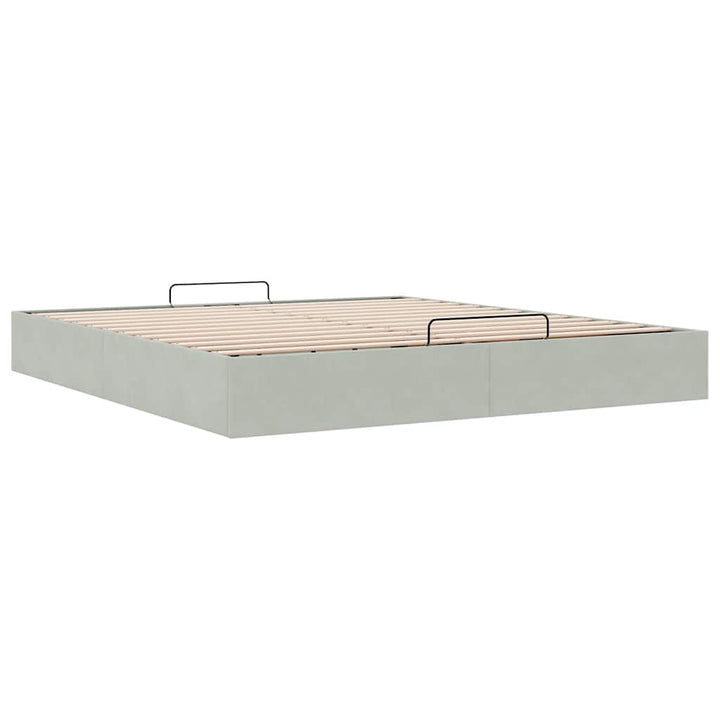 osmannisk sengeramme uden madras 200x200 cm fløjl lysegrå