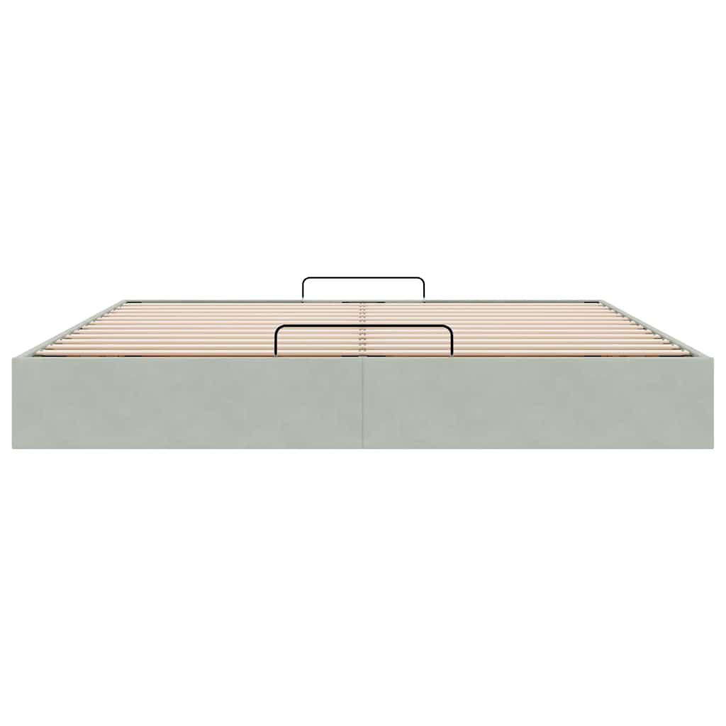 osmannisk sengeramme uden madras 200x200 cm fløjl lysegrå