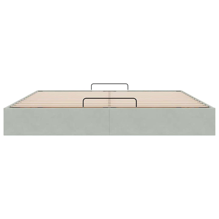 osmannisk sengeramme uden madras 200x200 cm fløjl lysegrå