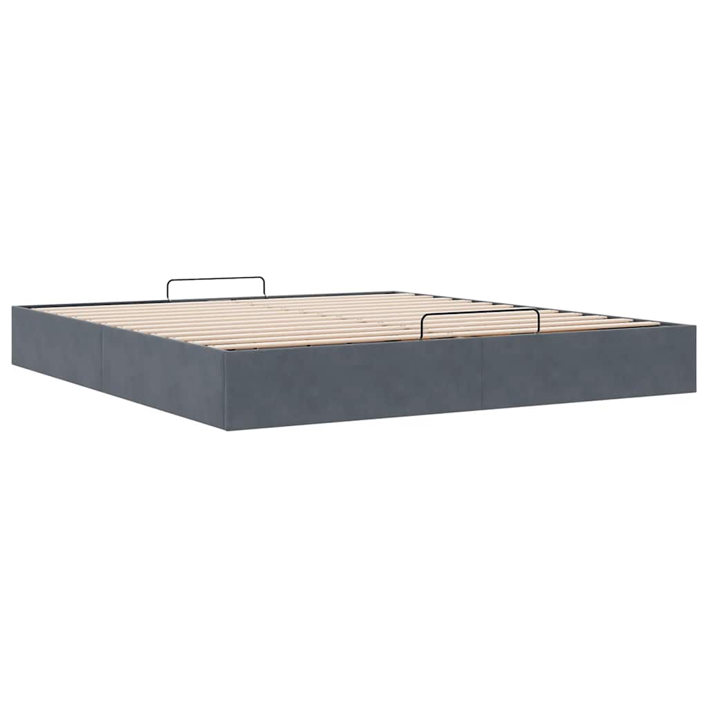 osmannisk sengeramme uden madras 200x200 cm fløjl mørkegrå