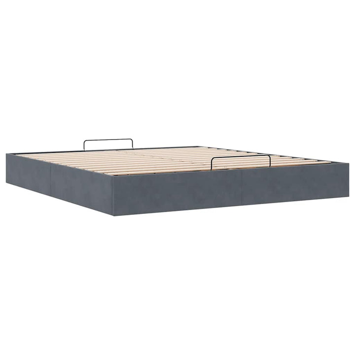 osmannisk sengeramme uden madras 200x200 cm fløjl mørkegrå