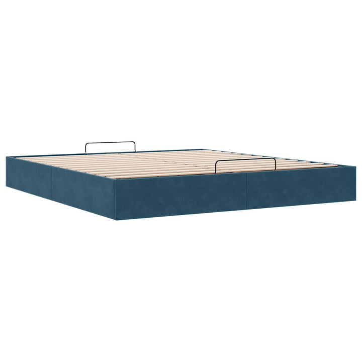 osmannisk sengeramme uden madras 200x200 cm fløjl mørkeblå