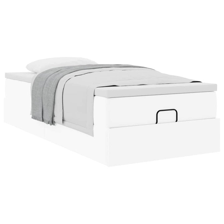 osmannisk sengeramme med madras 90x200 cm kunstlæder hvid