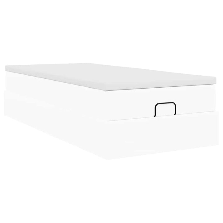 osmannisk sengeramme med madras 90x200 cm kunstlæder hvid
