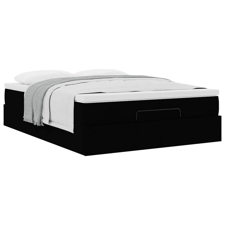 osmannisk sengeramme med madras 140x190 cm kunstlæder sort