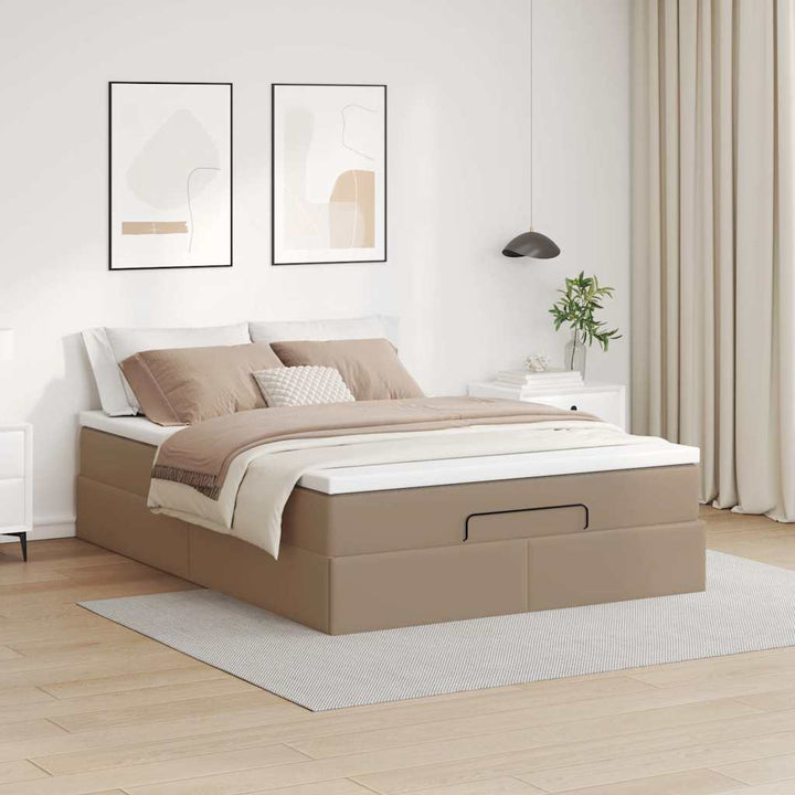 osmannisk sengeramme med madras 140x200 cm kunstlæder