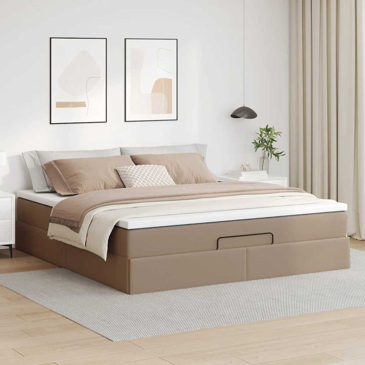 osmannisk sengeramme med madras 160x200cm kunstlæder