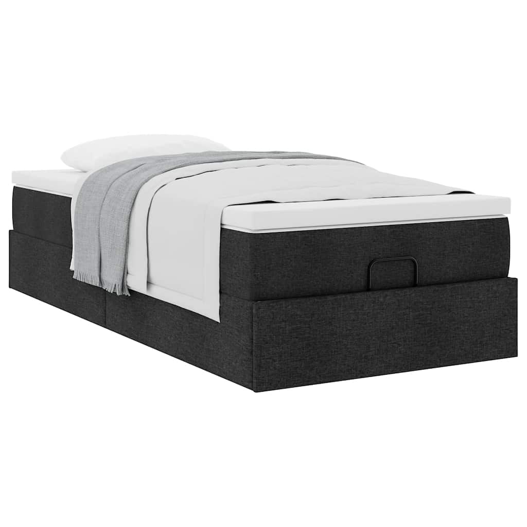 osmannisk sengeramme med madras 80x200 cm stof sort