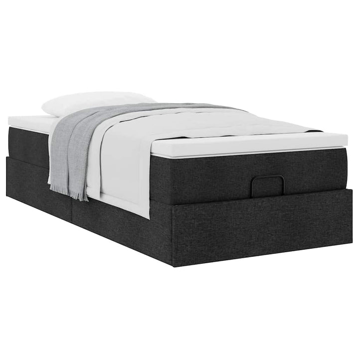 osmannisk sengeramme med madras 80x200 cm stof sort