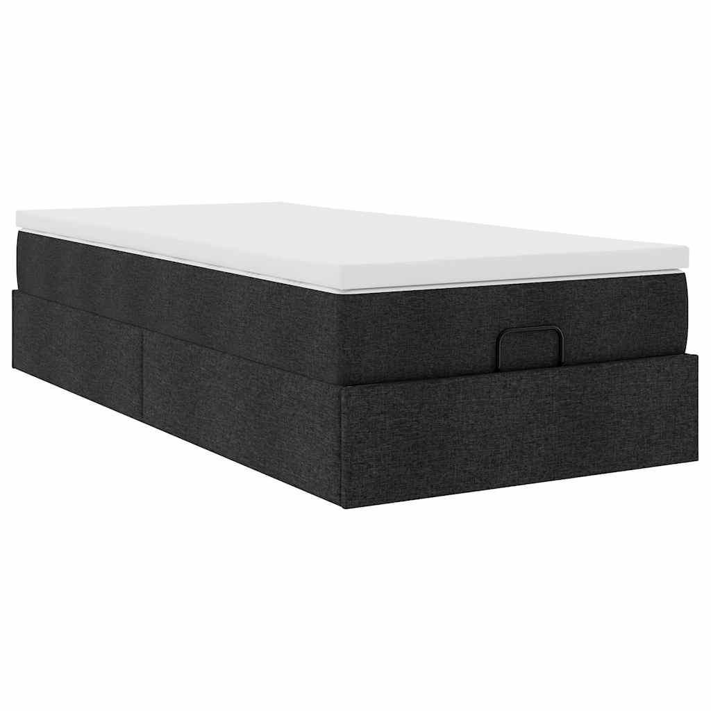 osmannisk sengeramme med madras 80x200 cm stof sort