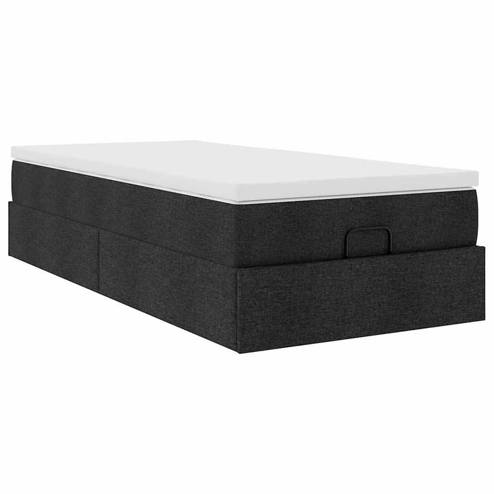 osmannisk sengeramme med madras 80x200 cm stof sort