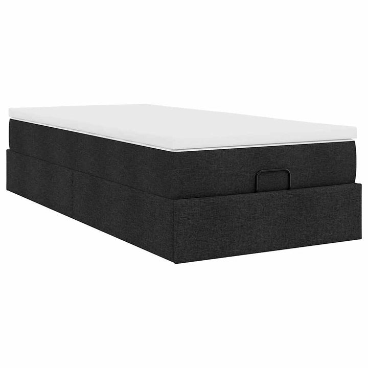 osmannisk sengeramme med madras 80x200 cm stof sort