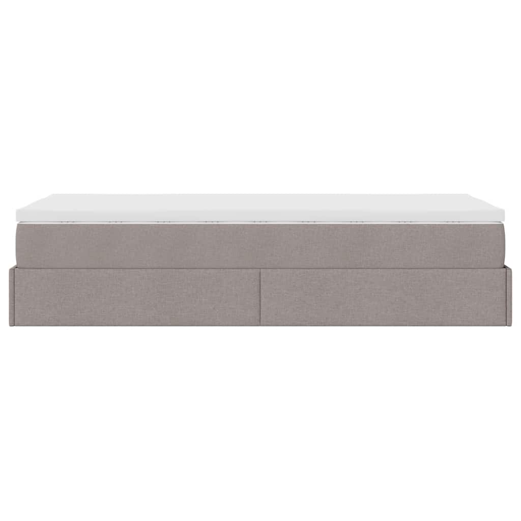 osmannisk sengeramme med madras 80x200 cm stof gråbrun