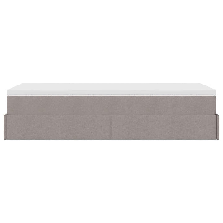osmannisk sengeramme med madras 80x200 cm stof gråbrun