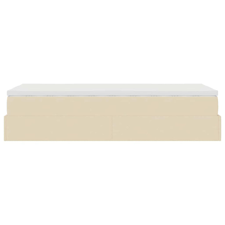 osmannisk sengeramme med madras 80x200 cm stof cremefarvet