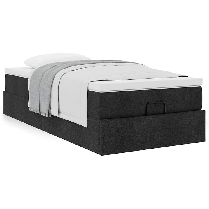 osmannisk sengeramme med madras 90x190 cm stof sort