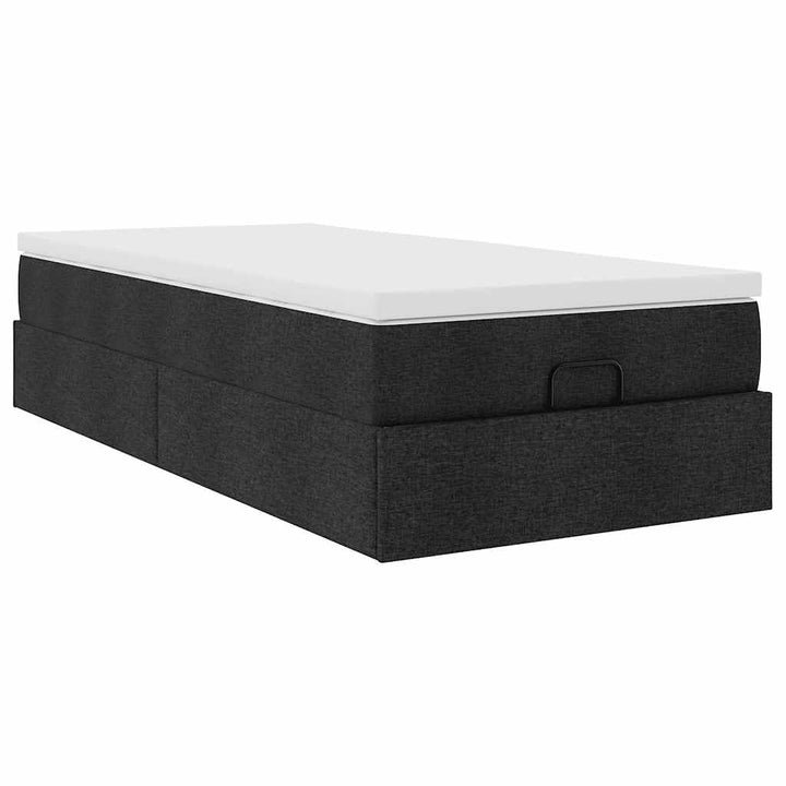 osmannisk sengeramme med madras 90x190 cm stof sort