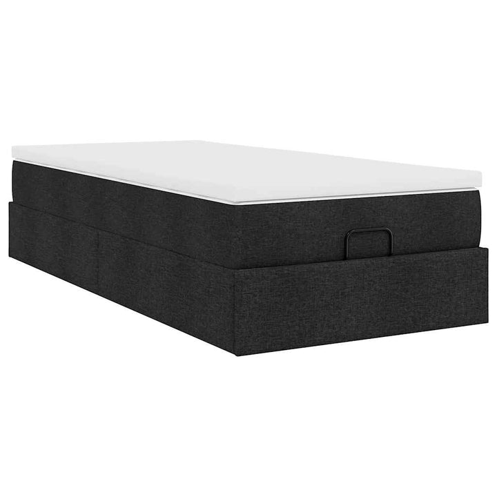 osmannisk sengeramme med madras 90x190 cm stof sort