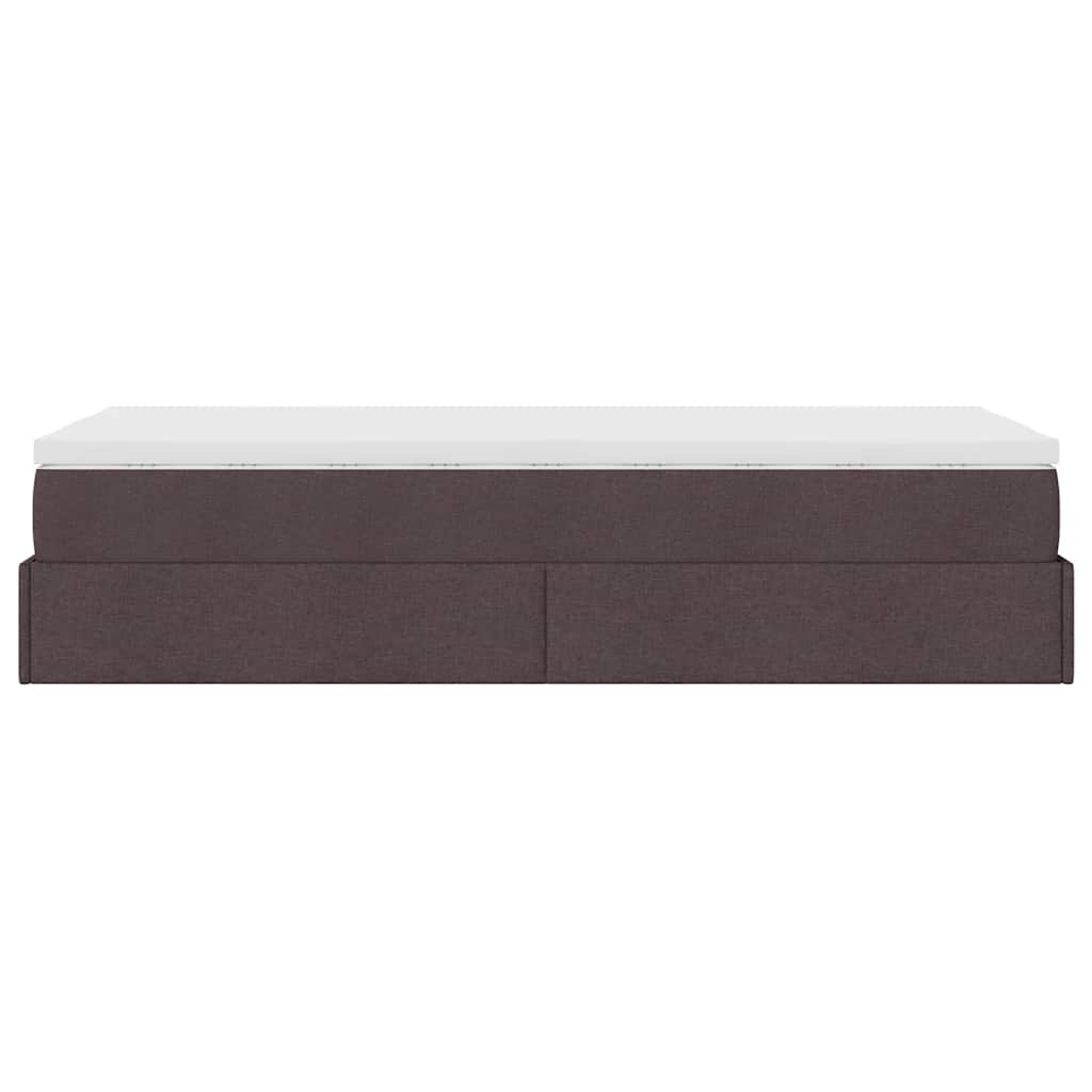 osmannisk sengeramme med madras 90x190 cm stof mørkebrun