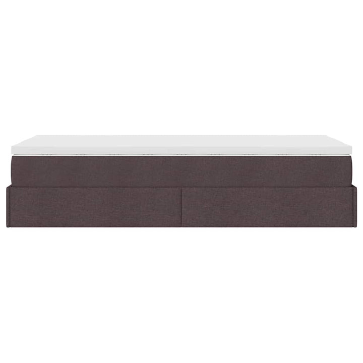 osmannisk sengeramme med madras 90x190 cm stof mørkebrun