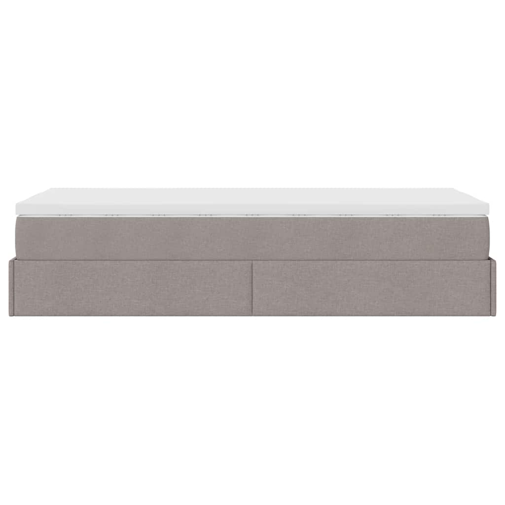 osmannisk sengeramme med madras 90x190 cm stof gråbrun