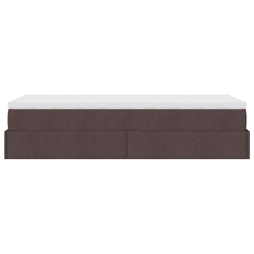 osmannisk sengeramme med madras 90x200 cm stof mørkebrun