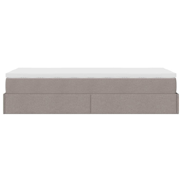 osmannisk sengeramme med madras 90x200 cm stof gråbrun