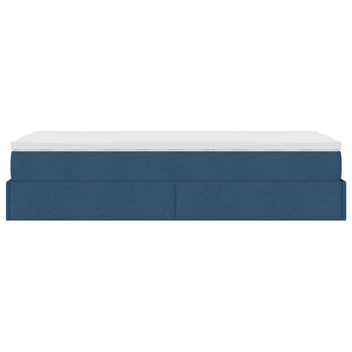 osmannisk sengeramme med madras 90x200 cm stof blå