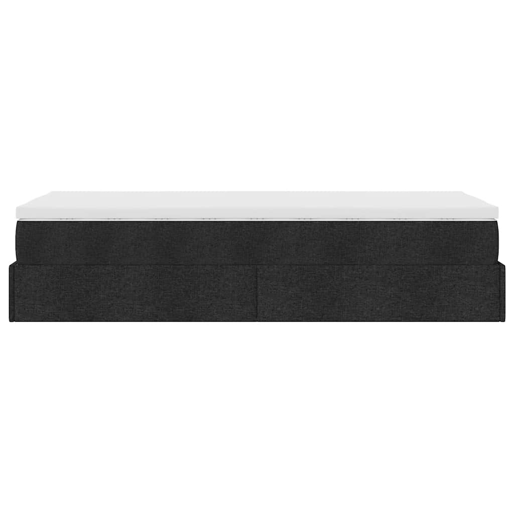 osmannisk sengeramme med madras 100x200 cm stof sort