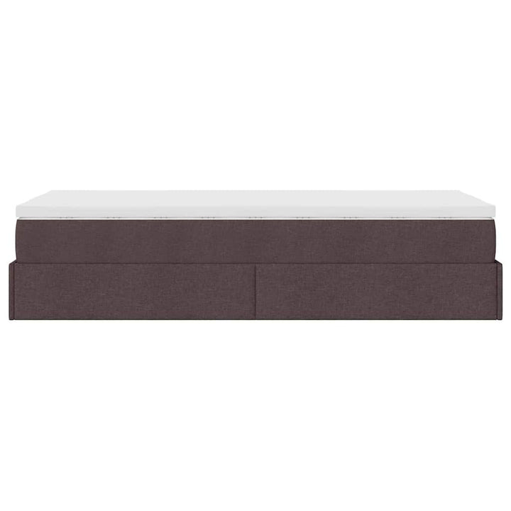 osmannisk sengeramme med madras 100x200 cm stof mørkebrun