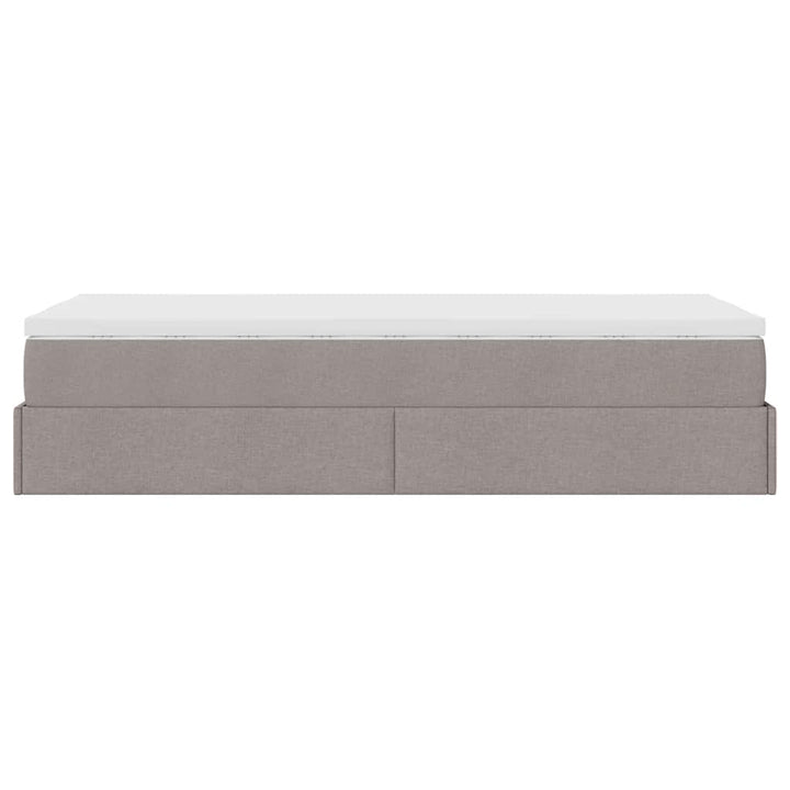 osmannisk sengeramme med madras 100x200 cm stof gråbrun