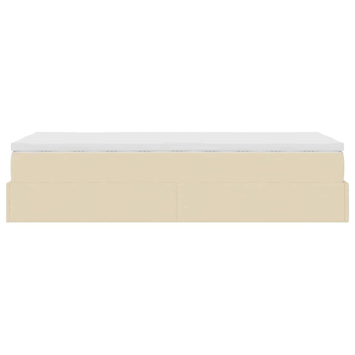 osmannisk sengeramme med madras 100x200 cm stof cremefarvet