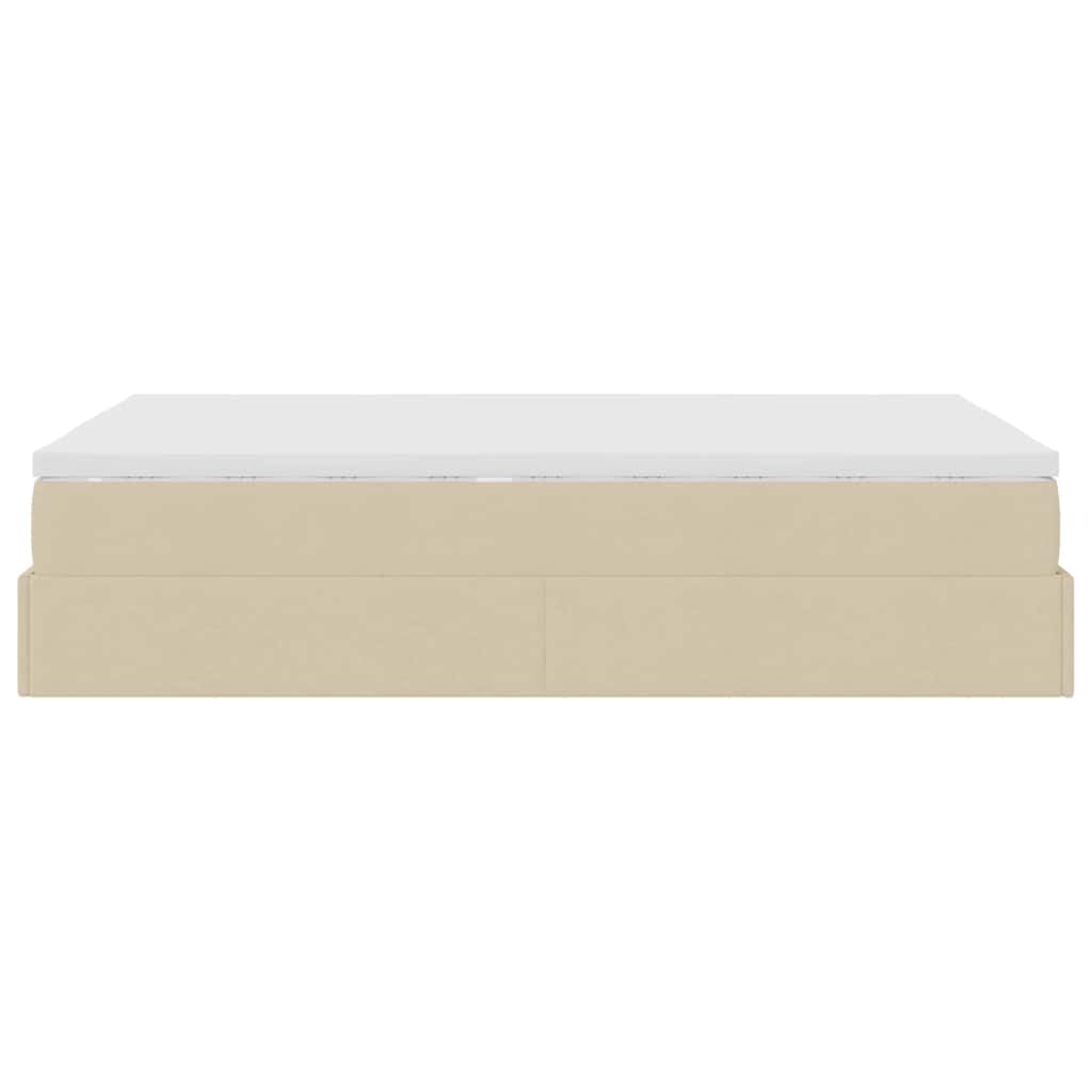 osmannisk sengeramme med madras 120x190 cm stof cremefarvet