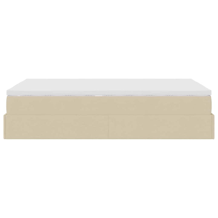 osmannisk sengeramme med madras 120x190 cm stof cremefarvet