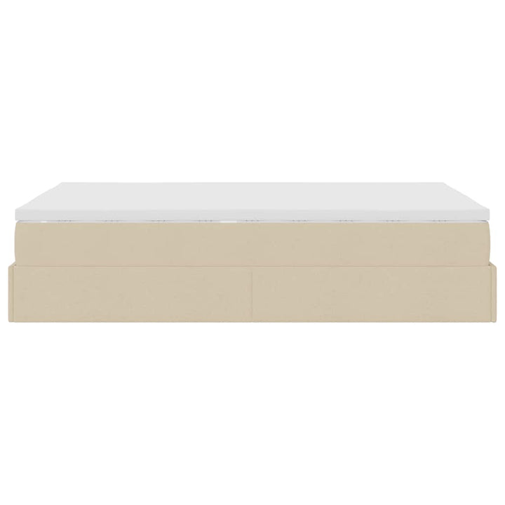 osmannisk sengeramme med madras 120x200 cm stof cremefarvet