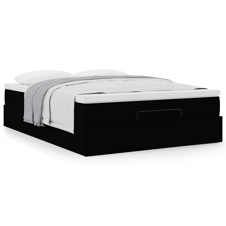 osmannisk sengeramme med madras 140x190 cm stof sort