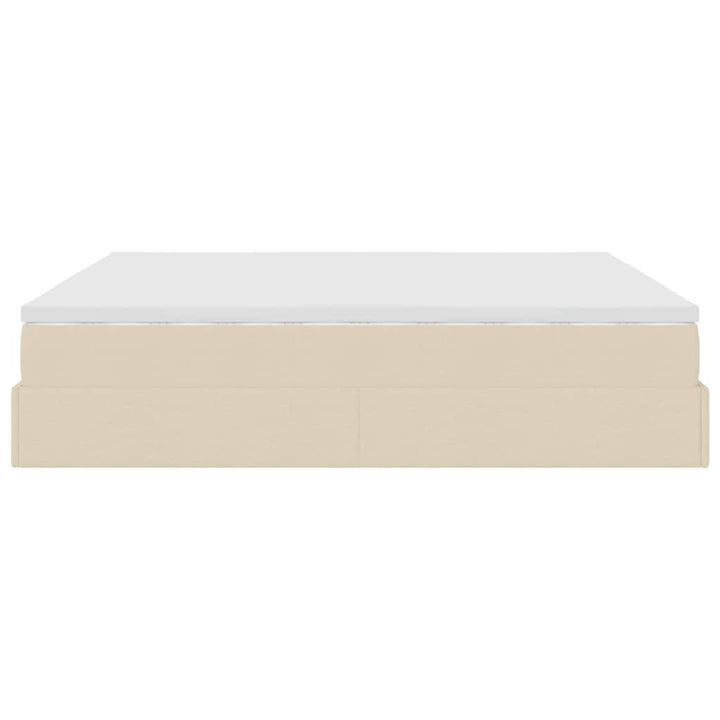 osmannisk sengeramme med madras 180x200 cm stof cremefarvet