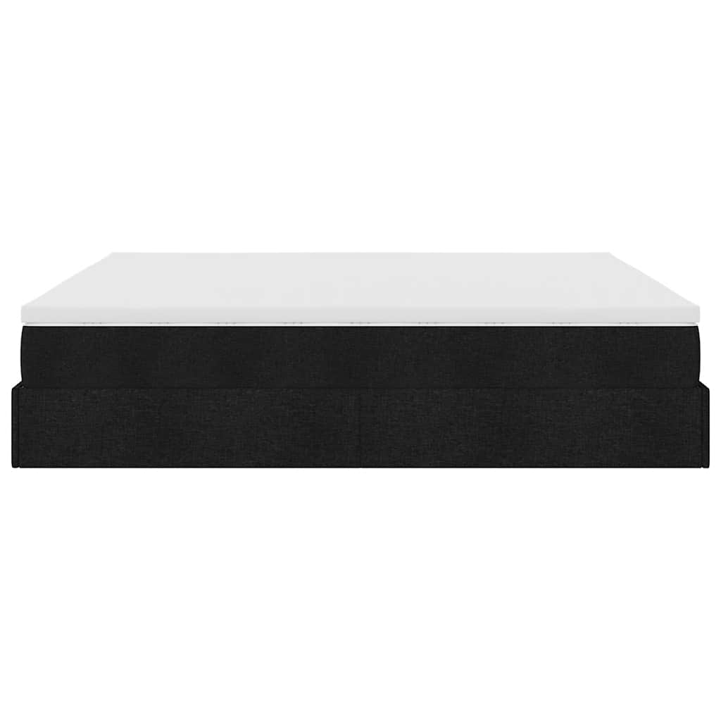 osmannisk sengeramme med madrasser 200x200 cm stof sort