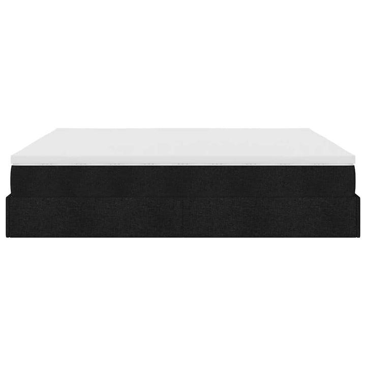 osmannisk sengeramme med madrasser 200x200 cm stof sort
