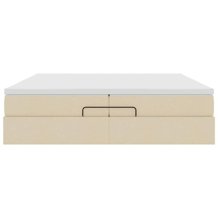osmannisk sengeramme med madrasser 200x200 cm stof cremefarvet